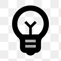 PNG light bulb flat icon, transparent background