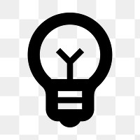 PNG light bulb flat icon, transparent background