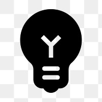 PNG light bulb flat icon, transparent background