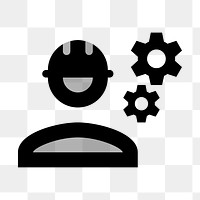 PNG engineer flat icon, transparent background