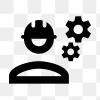 PNG engineer flat icon, transparent background