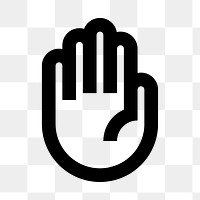 PNG raised hand flat icon, transparent background