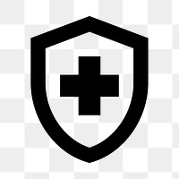 PNG health insurance shield flat icon, transparent background