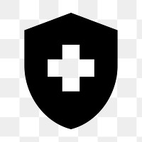 PNG health insurance shield flat icon, transparent background