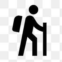 PNG hiking flat icon, transparent background