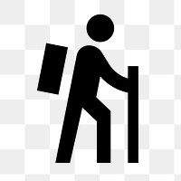 PNG hiking flat icon, transparent background