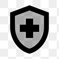 PNG health insurance shield flat icon, transparent background