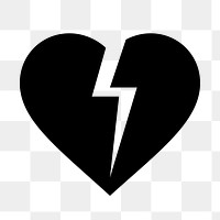 PNG broken heart flat icon, transparent background