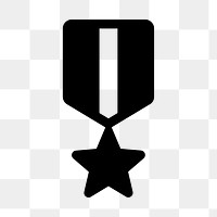 PNG military medal flat icon, transparent background