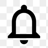 PNG notification bell flat icon, transparent background