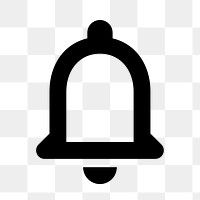 PNG notification bell flat icon, transparent background