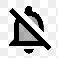 PNG notification off bell flat icon, transparent background