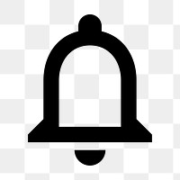 PNG notification bell flat icon, transparent background