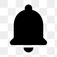 PNG notification bell flat icon, transparent background