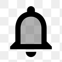 PNG notification bell flat icon, transparent background