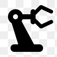 PNG robotic arm flat icon, transparent background