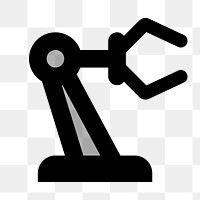 PNG robotic arm flat icon, transparent background