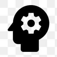 PNG AI head flat icon, transparent background