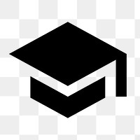 PNG graduation cap flat icon, transparent background