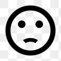 PNG bad mood emoticon flat icon, transparent background
