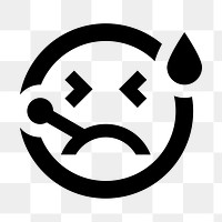 PNG sick emoticon flat icon, transparent background