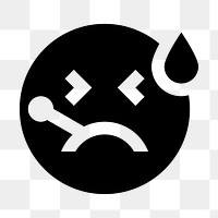 PNG sick emoticon flat icon, transparent background