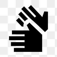 PNG sign language hand flat icon, transparent background