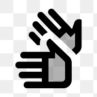 PNG sign language hand flat icon, transparent background