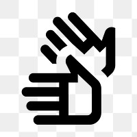 PNG sign language hand flat icon, transparent background