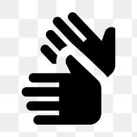 PNG sign language hand flat icon, transparent background