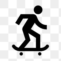 PNG skateboard flat icon, transparent background