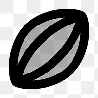 PNG rugby ball flat icon, transparent background