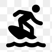 PNG surfing flat icon, transparent background
