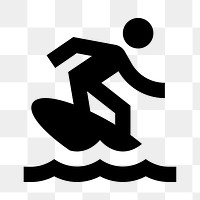 PNG surfing flat icon, transparent background