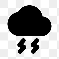 PNG thunder cloud flat icon, transparent background