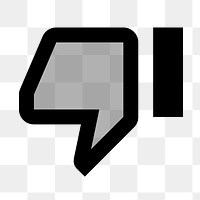 PNG thumbs down flat icon, transparent background