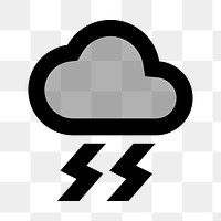 PNG thunder cloud flat icon, transparent background