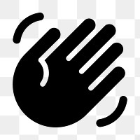 PNG waving hand flat icon, transparent background