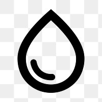 PNG water drop flat icon, transparent background