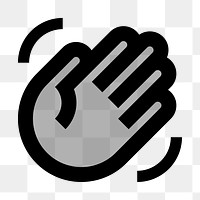 PNG waving hand flat icon, transparent background