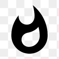 PNG flame flat icon, transparent background