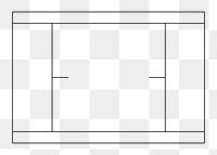 PNG Tennis court outline, transparent background