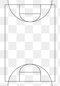 PNG Basketball court outline, transparent background