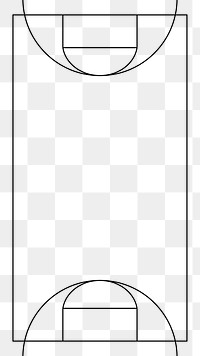 PNG Basketball court outline, transparent background