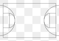 PNG Basketball court outline, transparent background