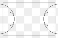 PNG Basketball court outline, transparent background