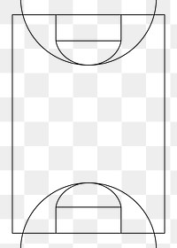 PNG Basketball court outline, transparent background