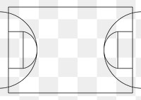 PNG Basketball court outline, transparent background