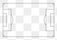 PNG Football pitch outline, transparent background