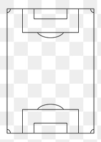 PNG Football pitch outline, transparent background